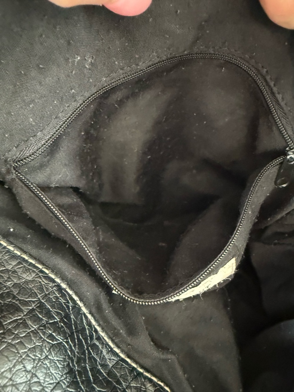 Nine West Black Faux Leather Handbag Zip Details Moto Biker Design - Picture 4 of 10